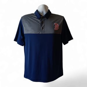 Boston Red Sox men's navy/gray short-sleeve polo shirt size M